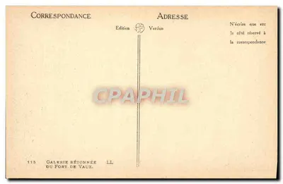 Galeria de concreto — Forte de Vaux — Edição Verdun — Verso