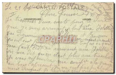 Na Argônia (Meuse) - A Barricada — Visado Paris 54 bis, R. P. — Verso
