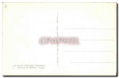 Trajes de Bethmale (Ariège) — Pirineus-Orientais — Edição Lalouche Frères, Toulouse — Verso