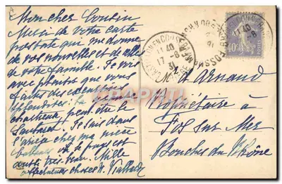 Um casal Sethmalais (Ariège) — Velhos Trajes das Pirineus — Fototipia Labouche Frères Toulouse — Verso