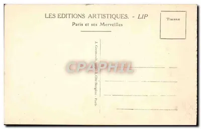 Paris — Die Basilika des Heiligen Herzens mit der monumentalen Treppe — Éditions Artistiques LIP n°311 — Rückseite
