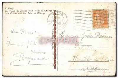 Parigi — Palazzo di Giustizia e Ponte delle Cambio — Stampa in Germania — Verso