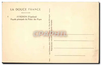 Avignon — Facciata principale del Palazzo dei Papi — Edizioni d'Arte YVON — Verso