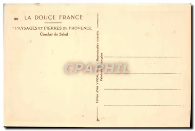 Zonsondergang — Landscapes en Steen van de Provence — Editeurs d'Art YVON — Achterkant
