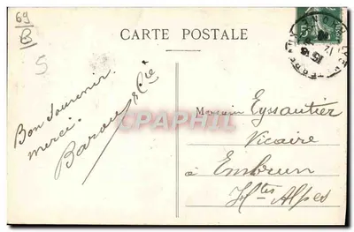 Si-CYR-au-MONT-D'OR (Rhône) — O Eremita e seu cão — editor não identificado, n° de série 1495 — Verso