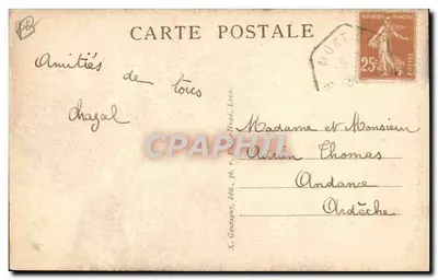 Saint-Cyr-au-Mont-d'Or (Rhône) — O eremita e seu cão — X. Coutagny, edição 36, r. P. Hugo, Lyon — Verso