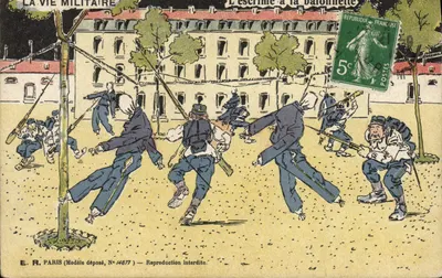 A esgrima com bastão — A Vida Militar — E.R. Paris, N° 4877