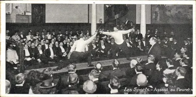 Os Esportes.-Assalto com espada — espetáculo em uma sala de teatro