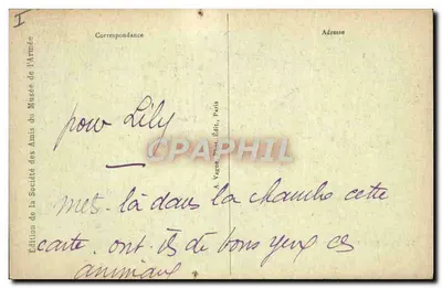Chien et cheval de Napoléon — Musée de l'Armée — J. H. éditeur — Rewers
