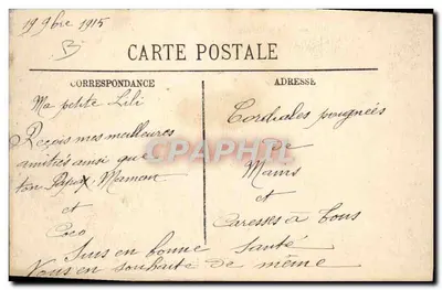 Na Argônia — Um Convóio de Prisioneiros — Ed. E. Molssen, Sainte-Menehould — Verso