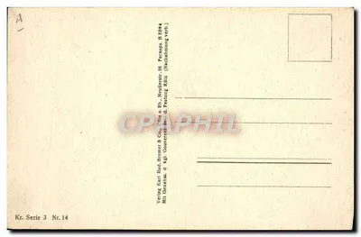 Prisioneiros de guerra franceses em Wahn 1914 — Durante a montagem das tendas — Verlag Rud. Bremer & Co. Kr. Serie 3 Nr. 14 — Verso