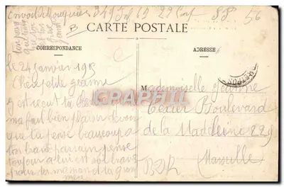 Prisioneros alemanes — Guerra 1914-1915 — Lunéville-Photo, Pl. de l'Église — Reverso