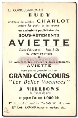 Charlot — imitator Rudy Charlot — reklama Aviette — Rewers