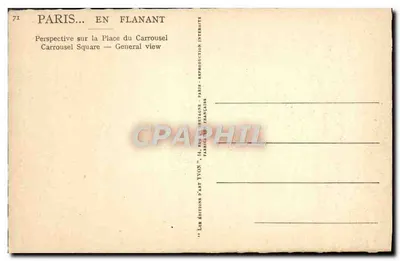 Paris — Place du Carrousel — Éditions d'Art Tyvon — Verso