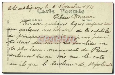 Paris — O Domo do Hotel dos Invalidos — ND Phot. — Verso