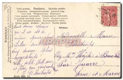 Marie — elegancka kobieta w sukni stylu Art Nouveau — Oranotypie, seria 398.17 — Rewers