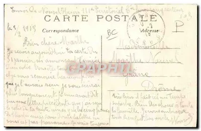 Prisioneiros Alemães nas Ruas de REIMS — Guerra de 1914 — J. Conreter, Paris — Verso
