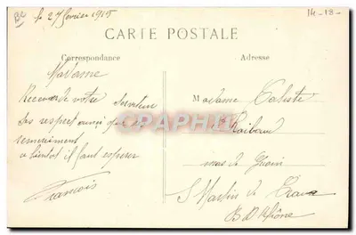 Prisioneros alemanes trabajando en los alrededores de Rennes — La Guerra de 1914, L. C. H. Paris, n° 195 — Reverso