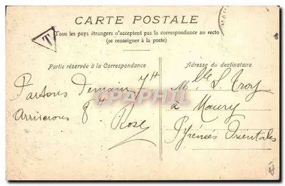 Femme en costume catalan — Portrait en extérieur — Éditeur J. Fau, lib., Perpignan N. B. (Pyr. Or.) — Verso