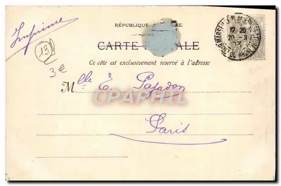 Marseille — Pałac Longchamp — widok z ogrodu z fontanną — Fotograf P. Gaspari — Rewers