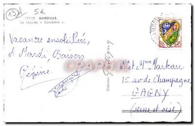 Znana « Canebière » — Marsylia — Stara pocztówka nr 177.05 — Rewers