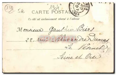 Marseille: La Corniche — widok z lotu ptaka brzegów i budynków — G.M. 103 — Rewers
