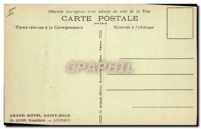 Lourdes — Vista del Observatorio del Pic du Ger (cima) — G. Arraud, editor, Lourdes — Reverso