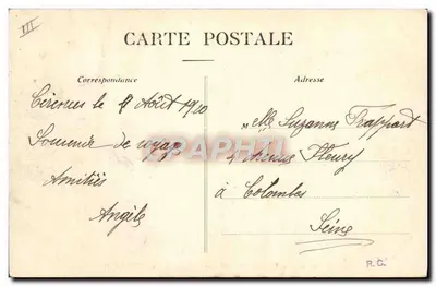 As Costas da Mancha — Navio de passageiro saindo do porto — Coll. A. P. — Verso