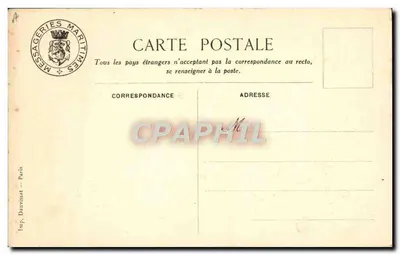 O navio de passageiros "D'ARTAGNAN" — Messageries Maritimes — editor Inp. Daussat, Paris — Verso