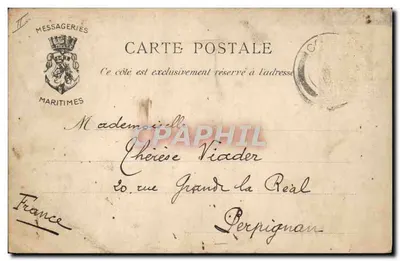 Bilhete postal antigo Elefante Colombo Elefantes a Kandy — Verso