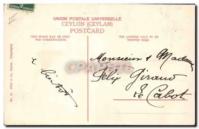 Elefanten van Ceylon — Ceylon — Field & Co. Co. (Nr. 58) — Achterkant