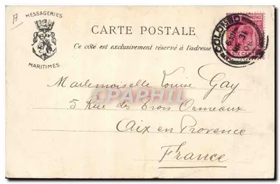 Elefanten in KADOGUSTOTA (Ceylon) — (2) — Messageries Maritimes — Achterkant