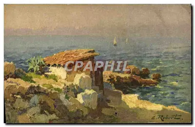 Vista da mar — casa sobre rochedos — E. Robert — Impressora S.T.F. Nr. 29