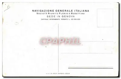 Pir.fo "America" — paquebot à vapeur — éditeur Navigazione Generale Italiana — Rewers