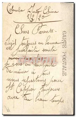 S.S. ANDRÉ-LEBON — Navio postal rápido francês a hélice dupla — ao largo de X... — Verso