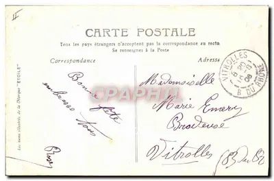 Dwie młode kobiety obok dużej litery M — Marie — wydawca Etoile, nr 14 — Rewers