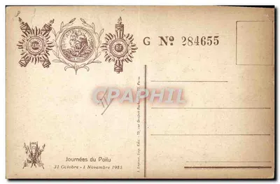 Jornadas do Poilu — 31 Outubro - 1 Novembro 1915 — L. Lapoint, impresso. Editores, 72, rua Daufret, Paris — Verso