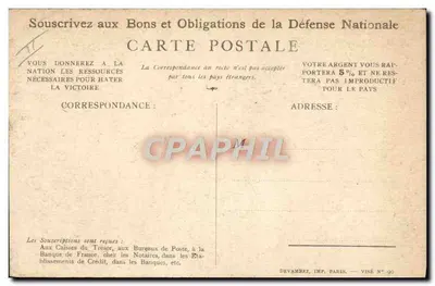 Soldado em ação — Slogan patriótico — Devambez, Imp. Paris, N° 90 — Verso