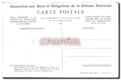 Soldato in azione — Slogan patriottico — Devambez, Stampa, Parigi, N° 90 — Verso