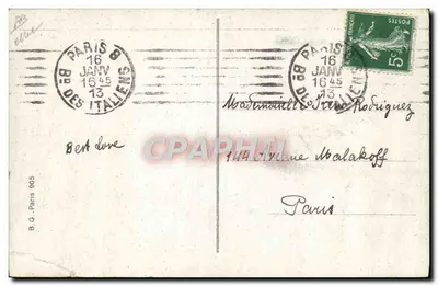 Le déménagement de Monsieur Fallières — (En route pour le Loupillon) — éditeur B.G. Paris 905 — Verso