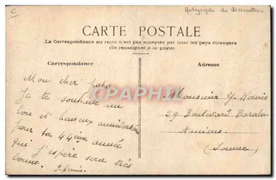 Karykatura Delaroche — rysunek J. Karinès — autograf rysownika — Rewers