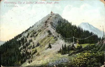 Observatório, cume do monte Sulfure, Banff, Alberta — editor Bradman Bros. Ltd., n° 1069