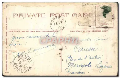 Observatório, cume do monte Sulfure, Banff, Alberta — editor Bradman Bros. Ltd., n° 1069 — Verso