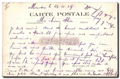 Meudon — A Observatórios — M. V. — Verso