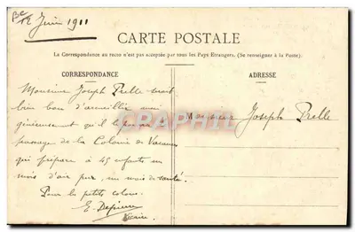 Colonie Lyonnaise — Confort (Ain) — Fútbol — Agosto 1908 — Reverso