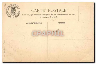 De Moskietier Porthos — naar de schildering van Jean Lefeuvre voor het schip 'd'Artagnan' — Messageries Maritimes — Achterkant