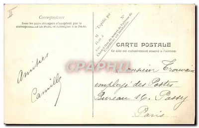 Kobieta w kąpielowym stroju — skalista plaża — V. E. Paris, nr 4447 — Rewers