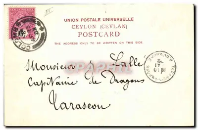 Elefanci z Ceylon — A.W.A. Plâté & Co. — seria 3 — Rewers