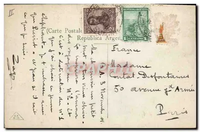 Buenos Aires, Phua Victoria Porteña — Elefant i mały elefant przed budynkiem z dekoracjami — wydawca nieznany — Rewers
