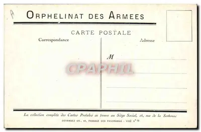 Dia do orfanato das Forças Armadas — 20 de junho de 1915 — Sede Social 16 rue de la Sorbonne — Verso
